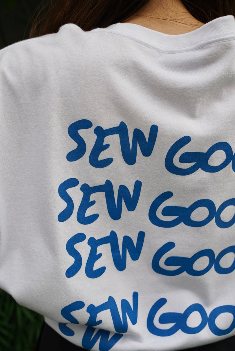 sew lettering Tシャツ - White