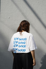 sew lettering Tシャツ - White