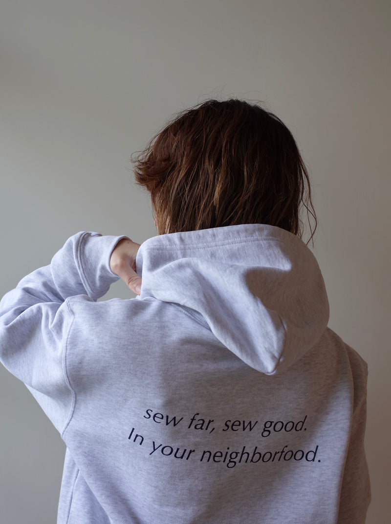 sew far, sew good フーディー - Gray