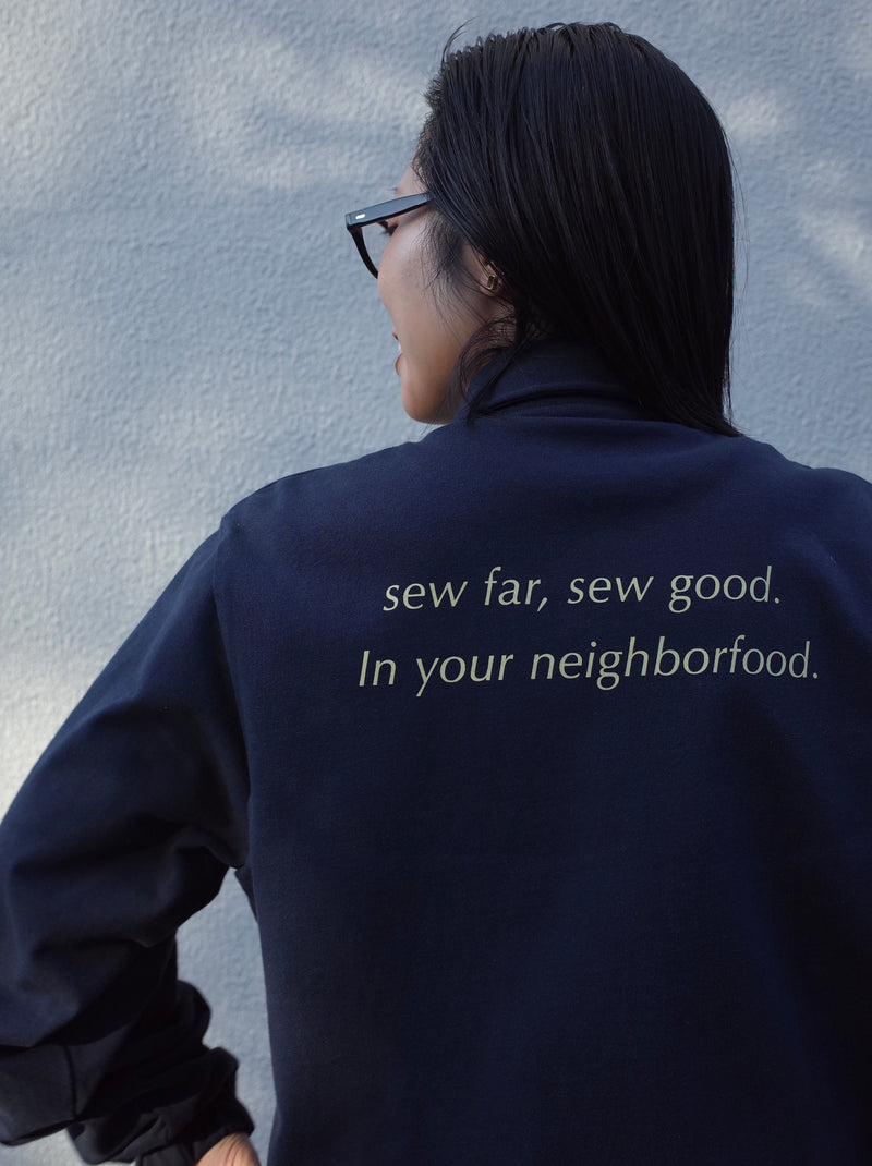 sew far, sew good. コーチジャケット